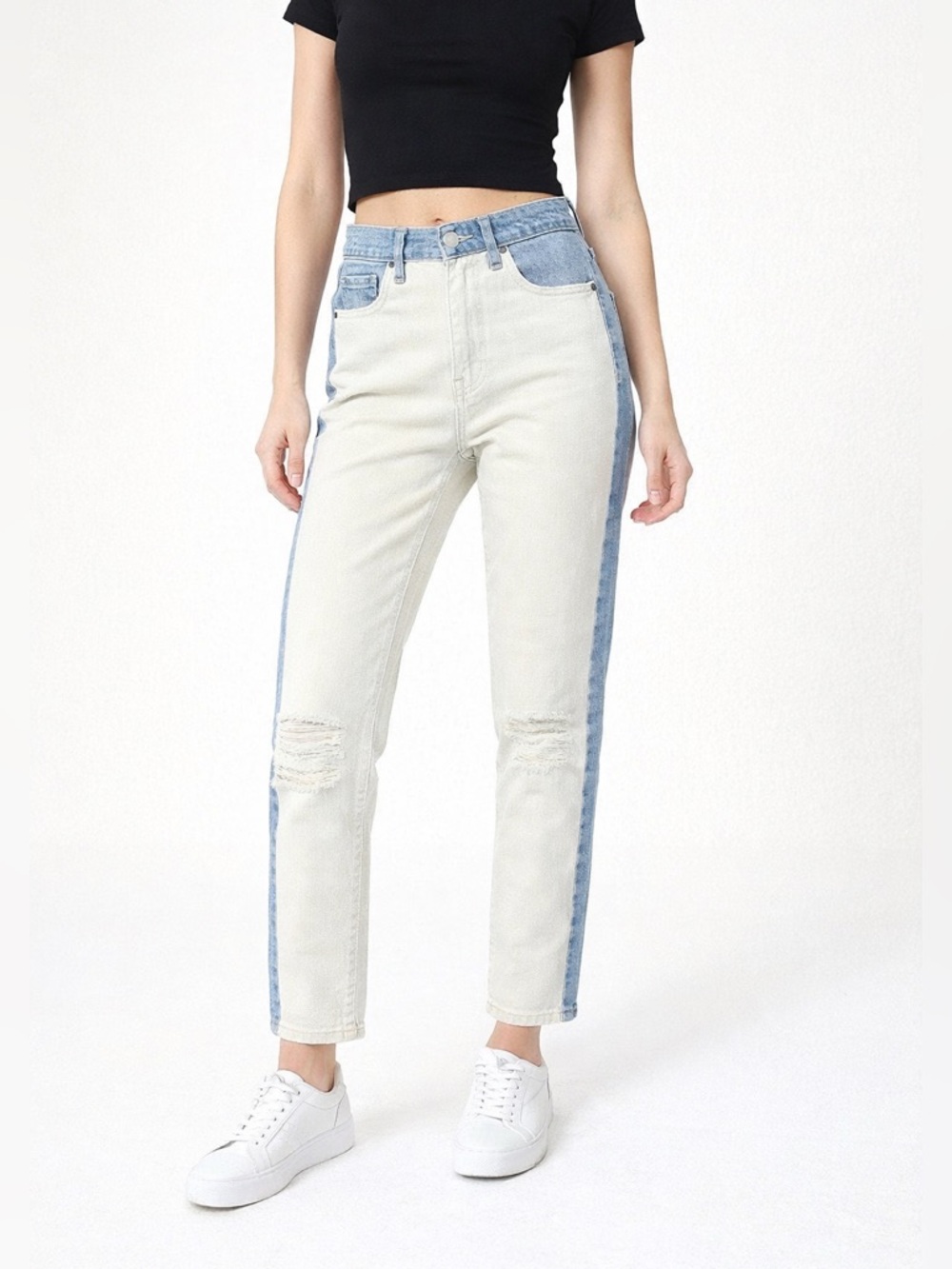 PacSun Two Toned‎ Distressed Mom Jeans